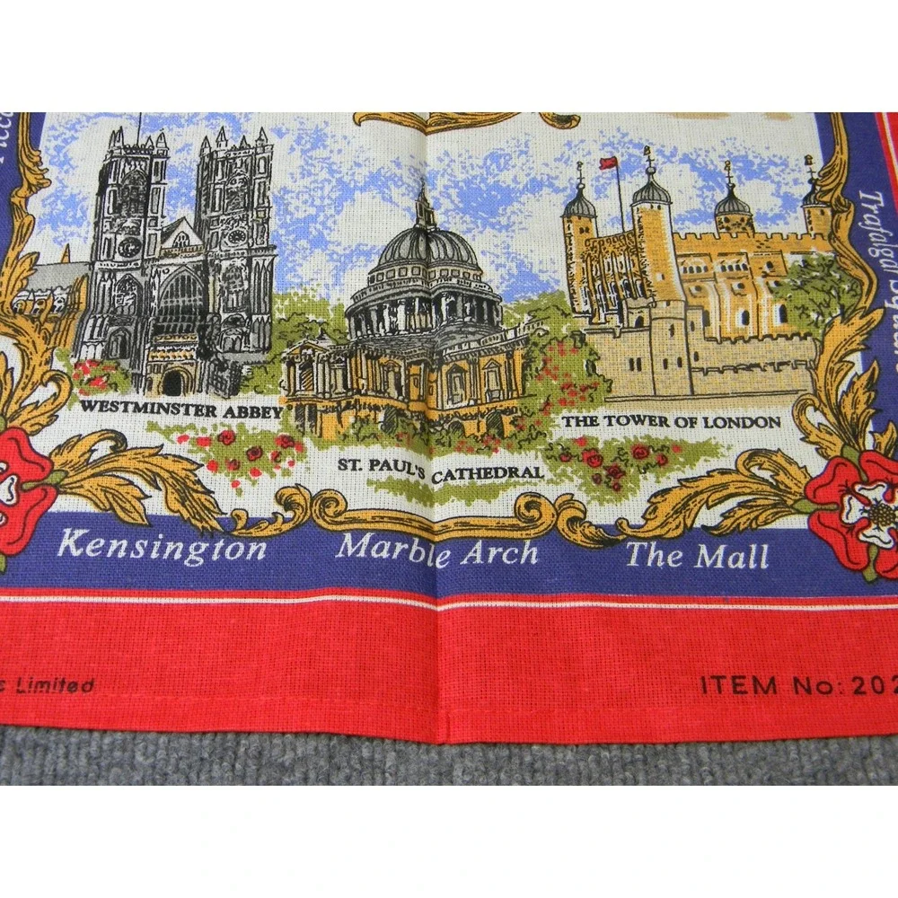 London England Tea Towels Set of 2 18x28 Cotton British Landmarks Souvenir